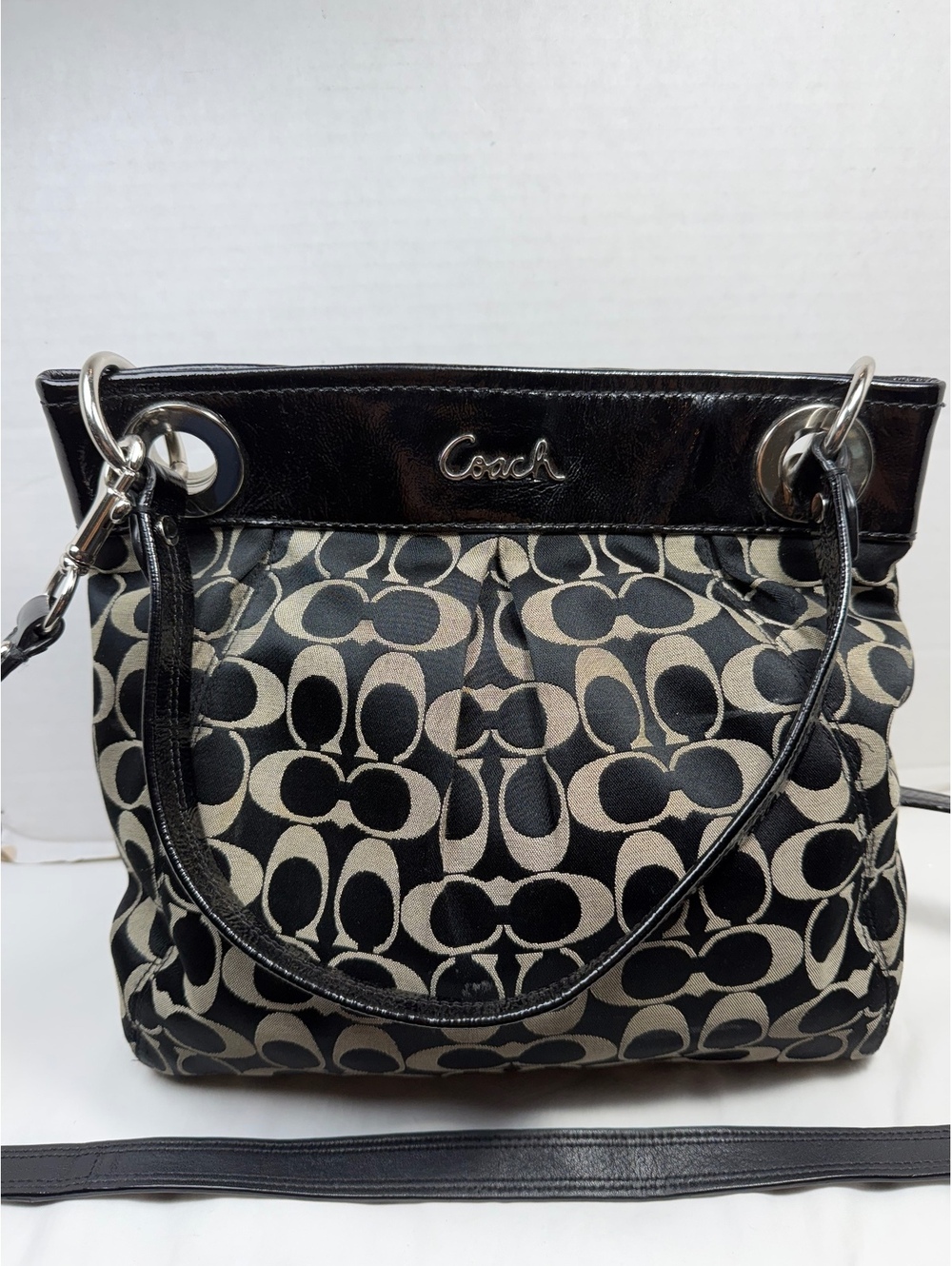 Coach Ashley Signature Convertible Hippie Shoulder Bag (Style F17599)